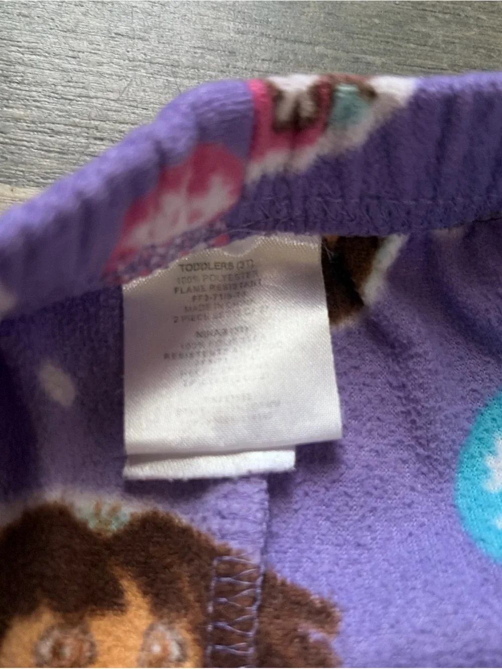 Nickelodeon Dora Purple Fleece Pajama Pants Girls Cartoon Winter Size 3T